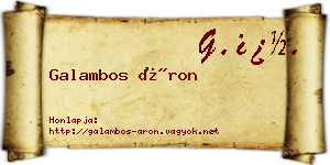 Galambos Áron névjegykártya