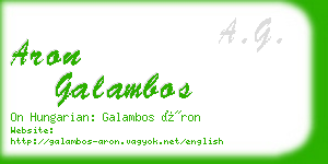 aron galambos business card